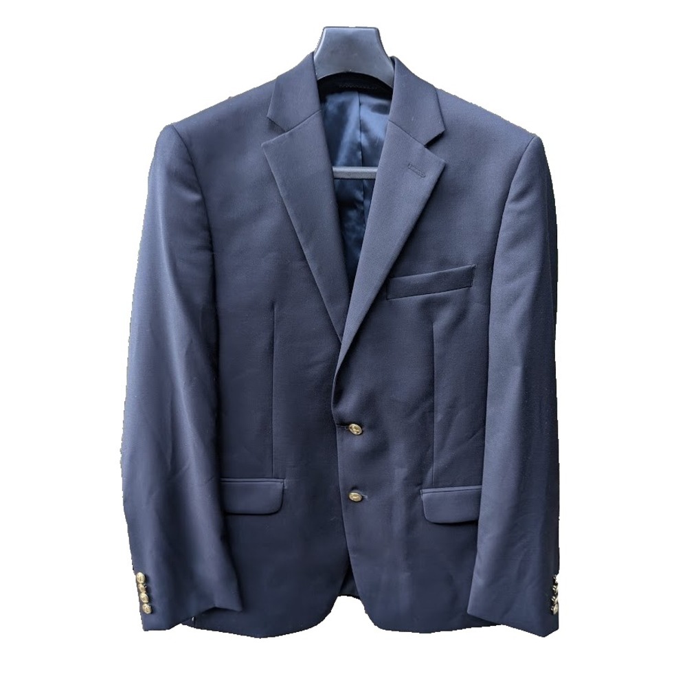 Ralph Lauren Blazer Mens 38R Wool Blend Jacket Black Preppy Academia Old Money